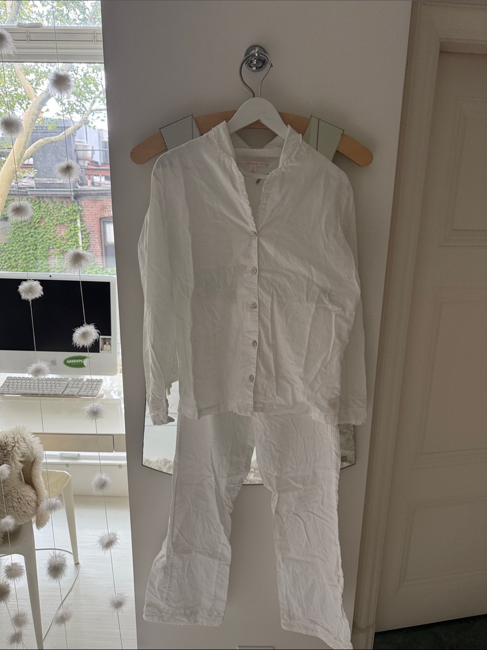 Rachel Ashwell Shabby Chic Couture White Cotton Pajamas